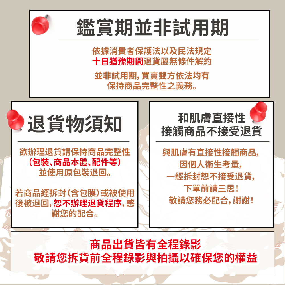 敬請您拆貨前全程錄影與拍攝以確保您的權益