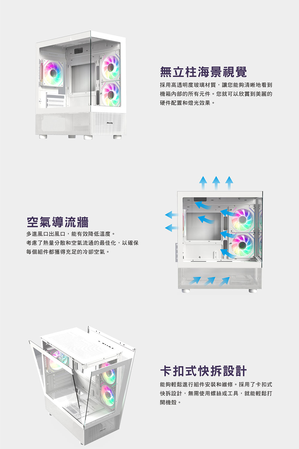 Mavoly 松聖 4070 機殼 電腦機箱 電腦機殼(白色