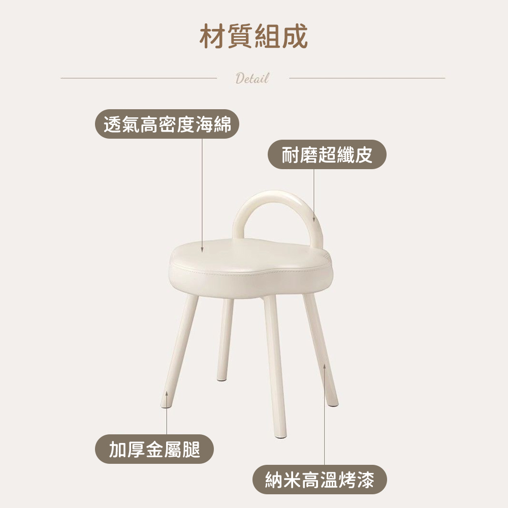 材質組成 透氣高密度海綿 耐磨超纖皮 加厚金屬腿 納米高溫烤漆