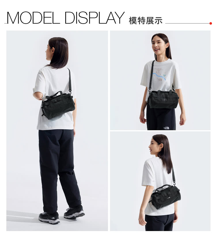 The North Face 北面男女款黑色背提兩用休閒單肩