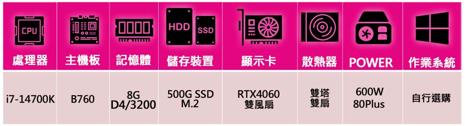 華碩平台 i7二十核 RTX4060 2X{步步為營}海景房