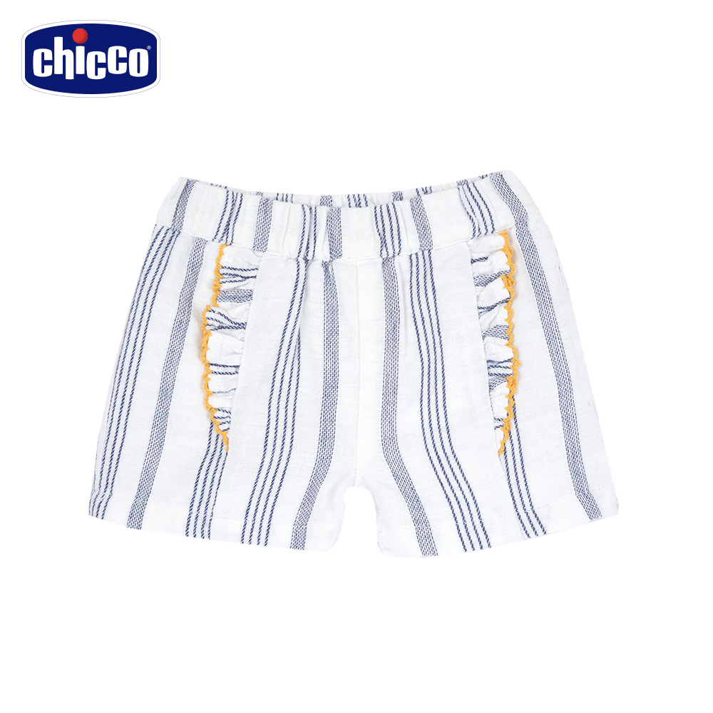 Chicco 24SS-陽光櫻桃-細直條荷葉短褲優惠推薦