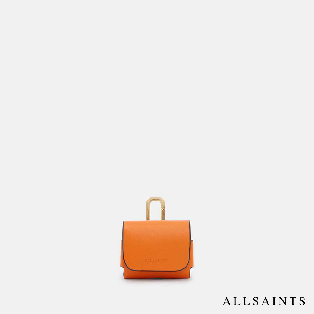 ALLSAINTS AIRPODS 牛皮保護-橘 W078X