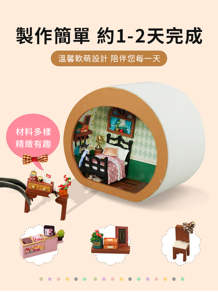 製作簡單 約12天完成 溫馨軟萌設計 陪伴您每一天 材料多樣 精緻有趣 