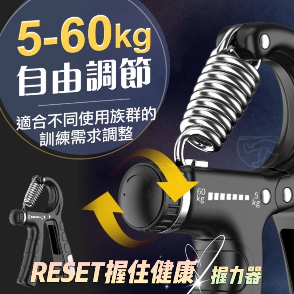 RESET 買一送一握力器 計數力度可調旗艦款(計數握力器 