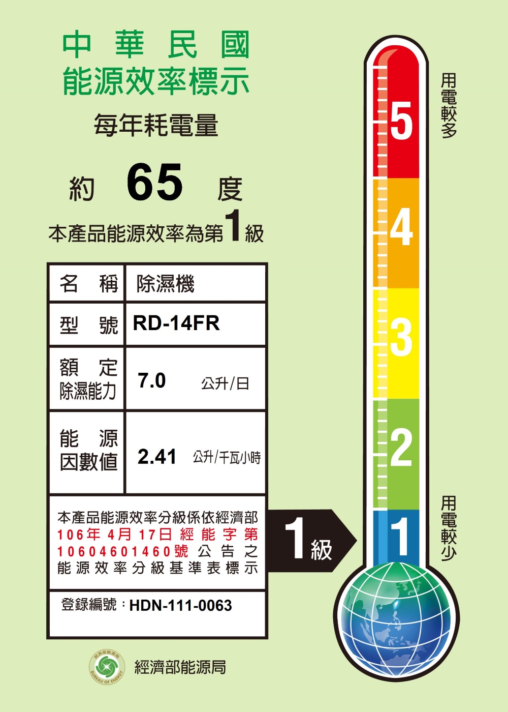 HITACHI 日立 一級能效 7L 舒適節能除濕機(RD-