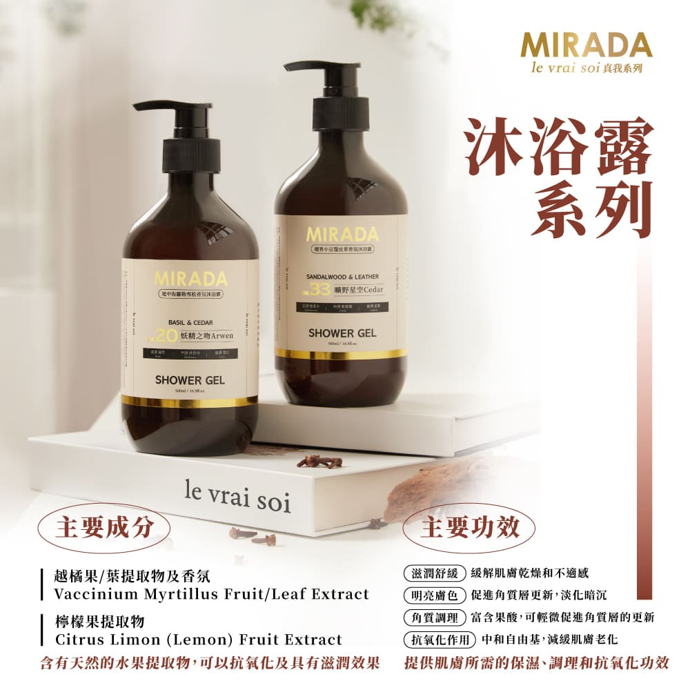 MIRADA 香氛保濕沐浴露 500ml 3入組(妖精之吻X