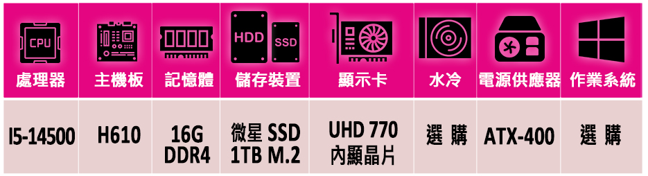 華碩平台 i5十四核心{珊迪王X}文書機(i5-14500/