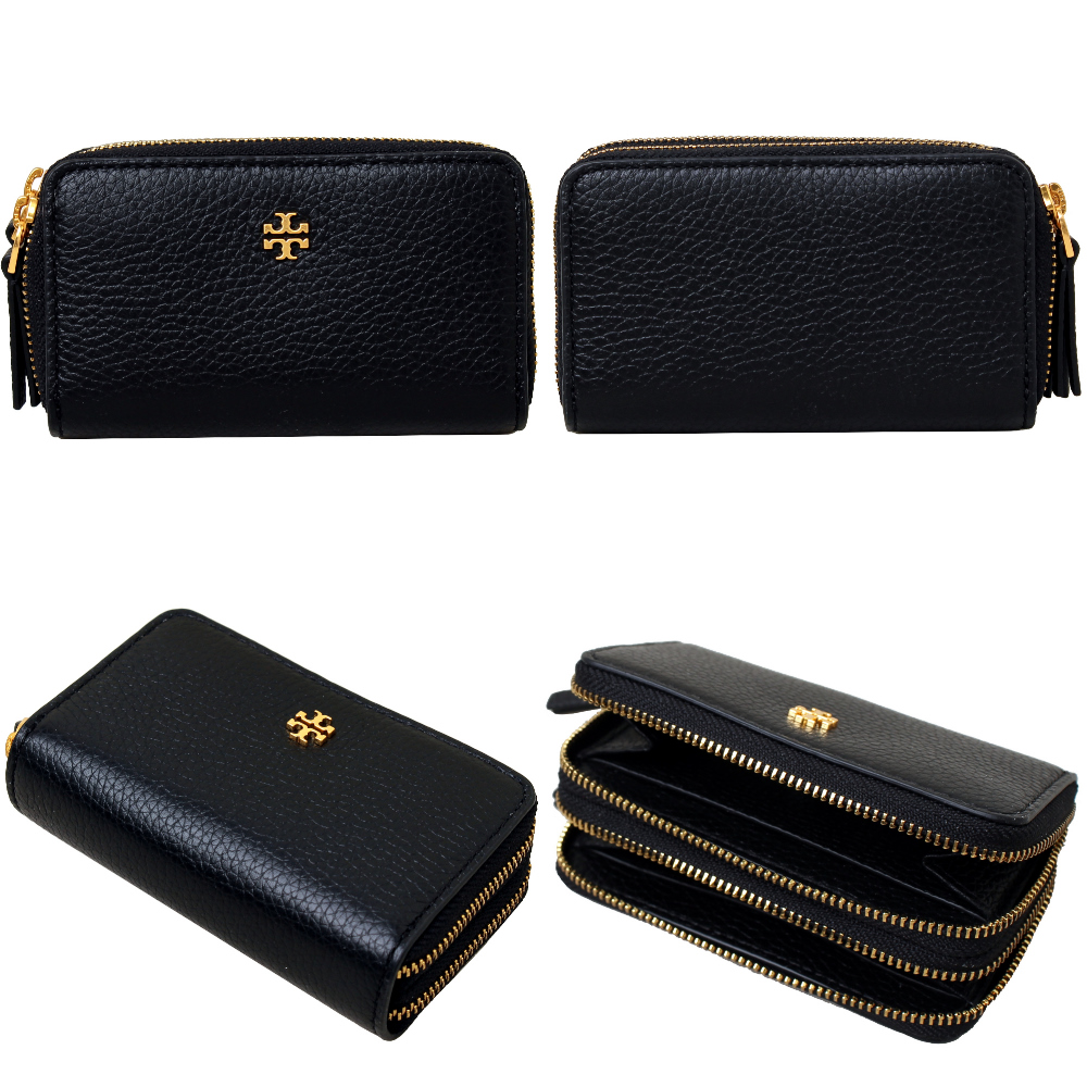 TORY BURCH BLAKE經典LOGO荔枝紋多夾層零錢