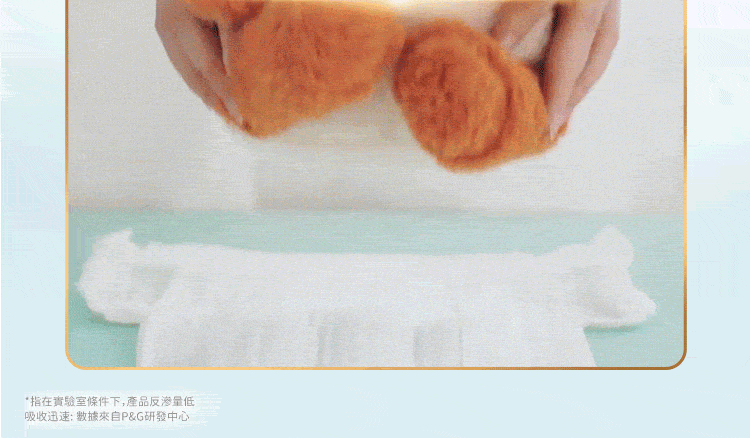 指在實驗室條件下,產品反渗量低 吸收迅速 數據來自PG研發中心 