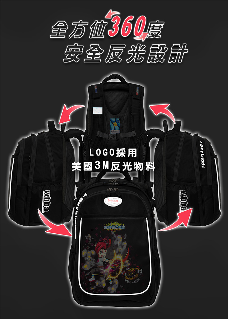 全方位360度 安全反光設計 LOGO採用 美國3M反光物料 