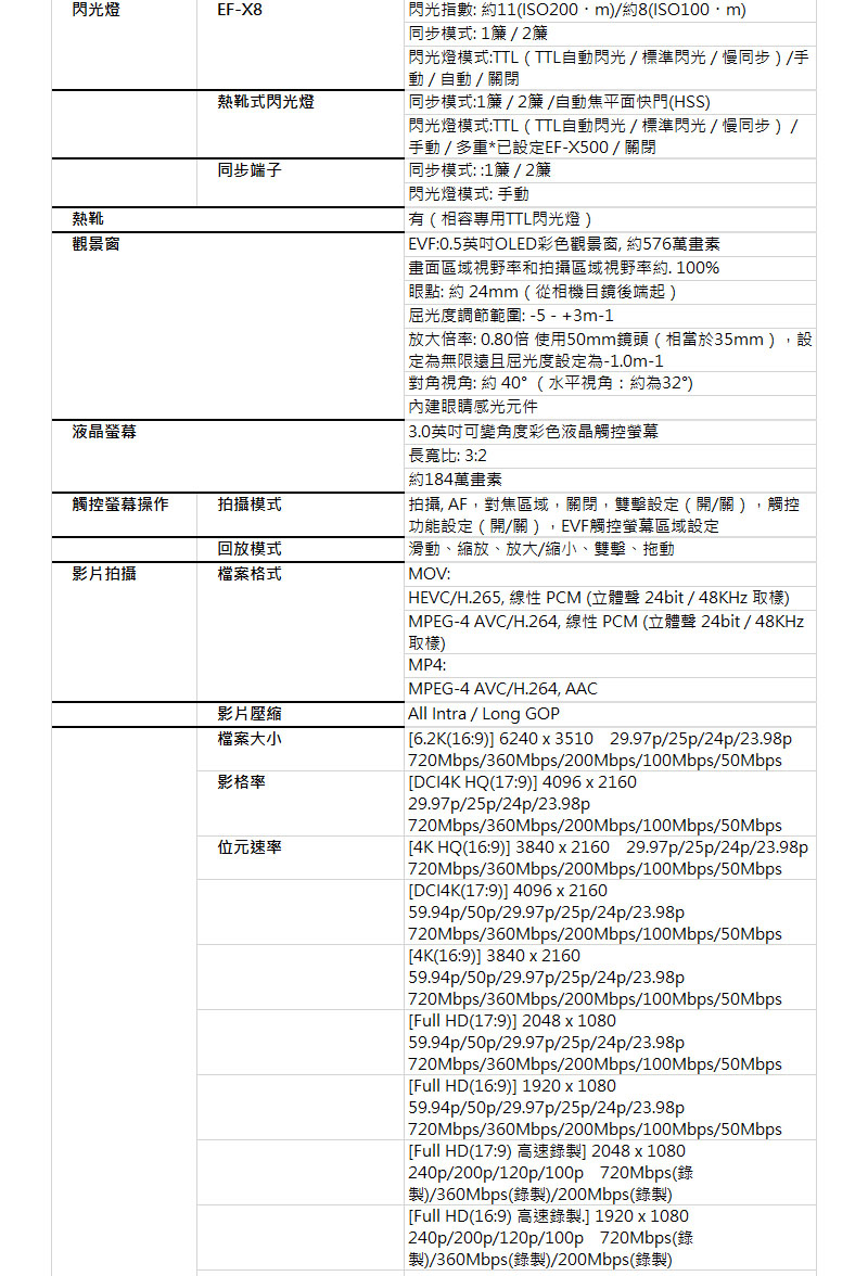 MPEG4 AVCH.264, 線性 PCM 立體聲 24bit48KHz