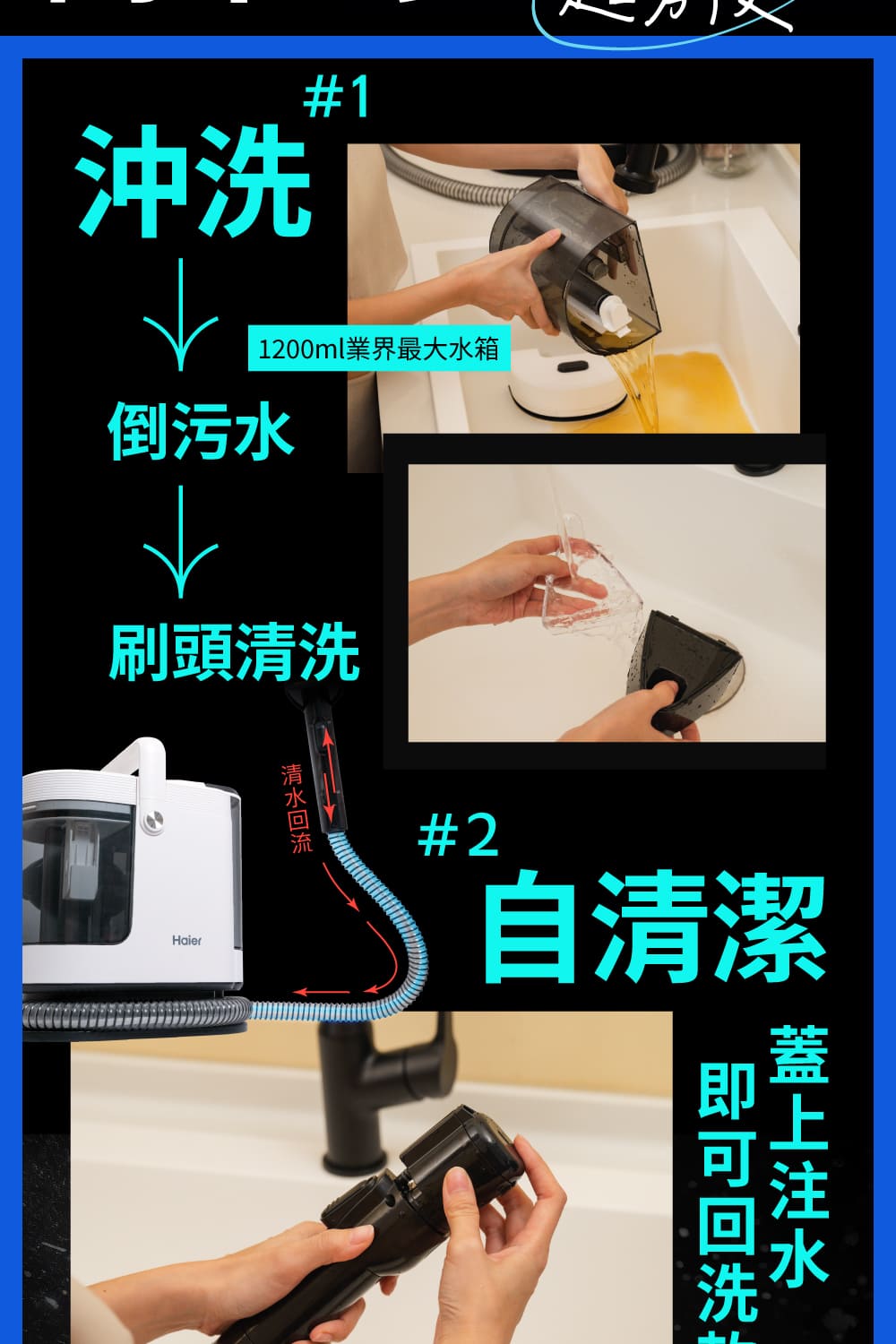 1200ml業界最大水箱