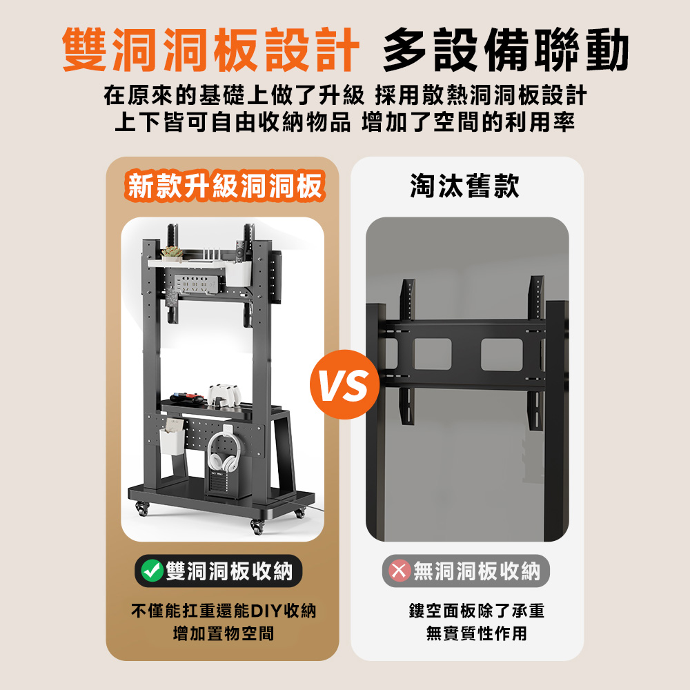 知家家 電視架 電視機架 移動式電視架 電視立架(可適用32