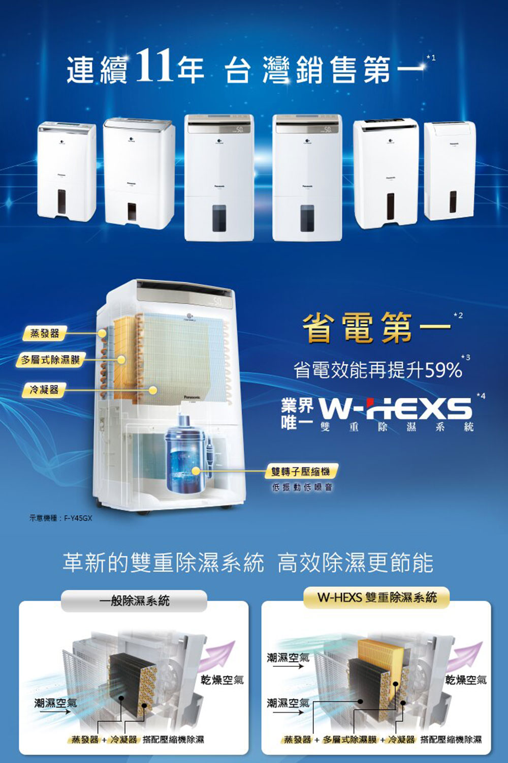 Panasonic 國際牌 22公升一級能效智慧節能清淨除濕