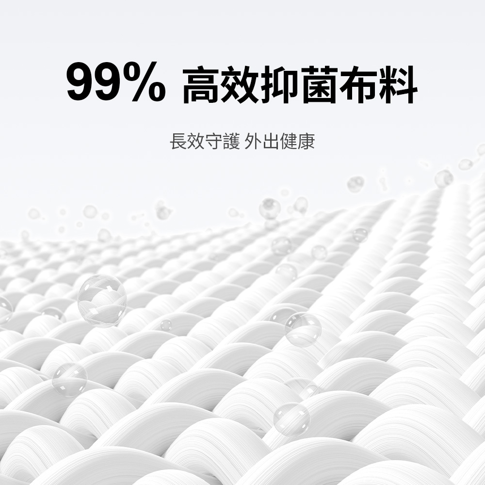 99% 高效抑菌布料 長效守護 外出健康 