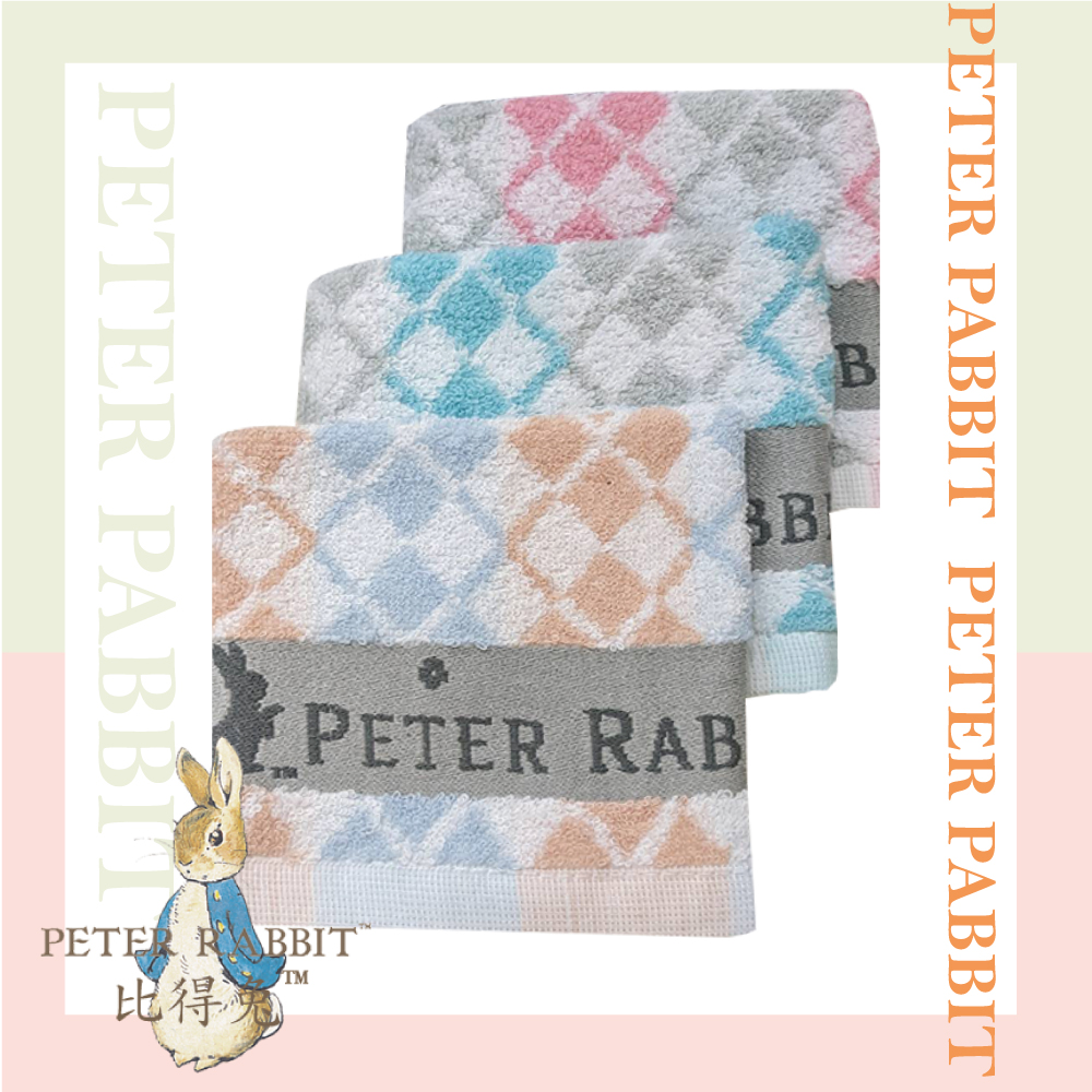 PETER RABBIT 比得兔 12入組純棉彼得兔小方巾格