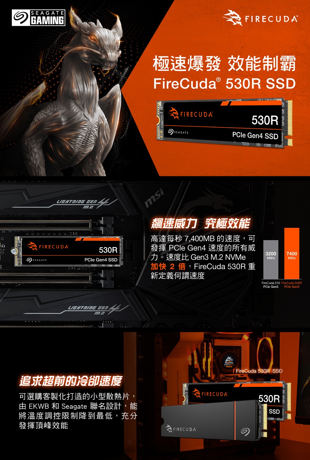 SEAGATE 希捷 FireCuda 530R 1TB G