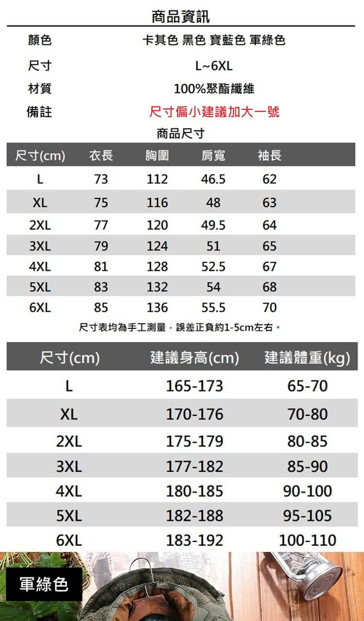 尺寸表均為手工測量,誤差正負約15cm左右。