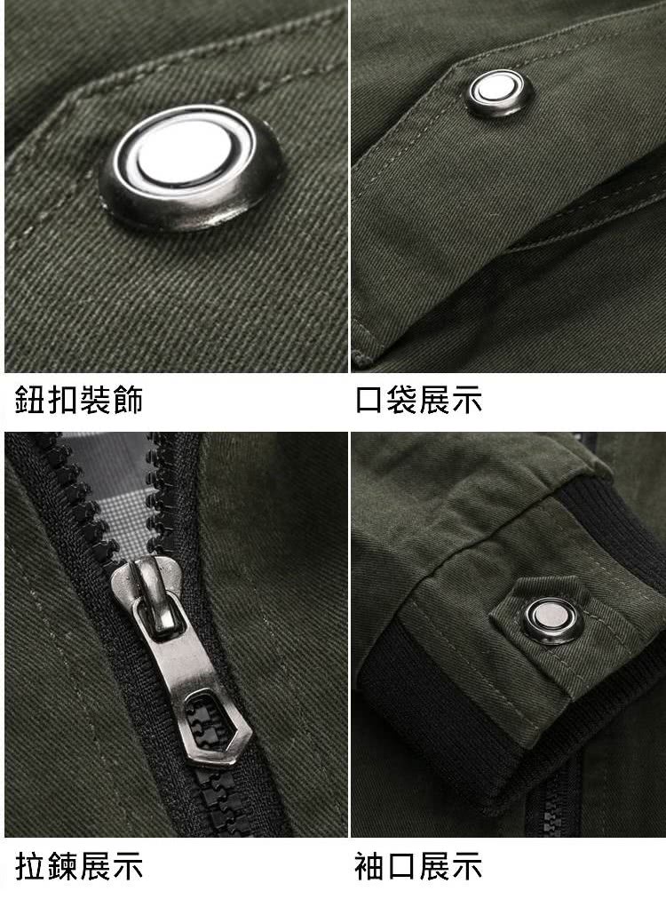 鈕扣裝飾 口袋展示 拉鍊展示 袖口展示 