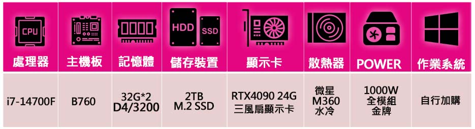 微星平台 i7二十核 RTX4090 24G {無比強大} 