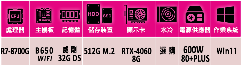 微星平台 R7八核 RTX 4060 2X Win11{如意