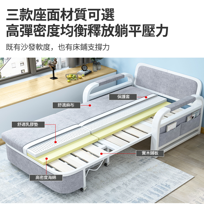 ZAIKU 宅造印象 1.08米折疊伸縮沙發床 高回彈5cm