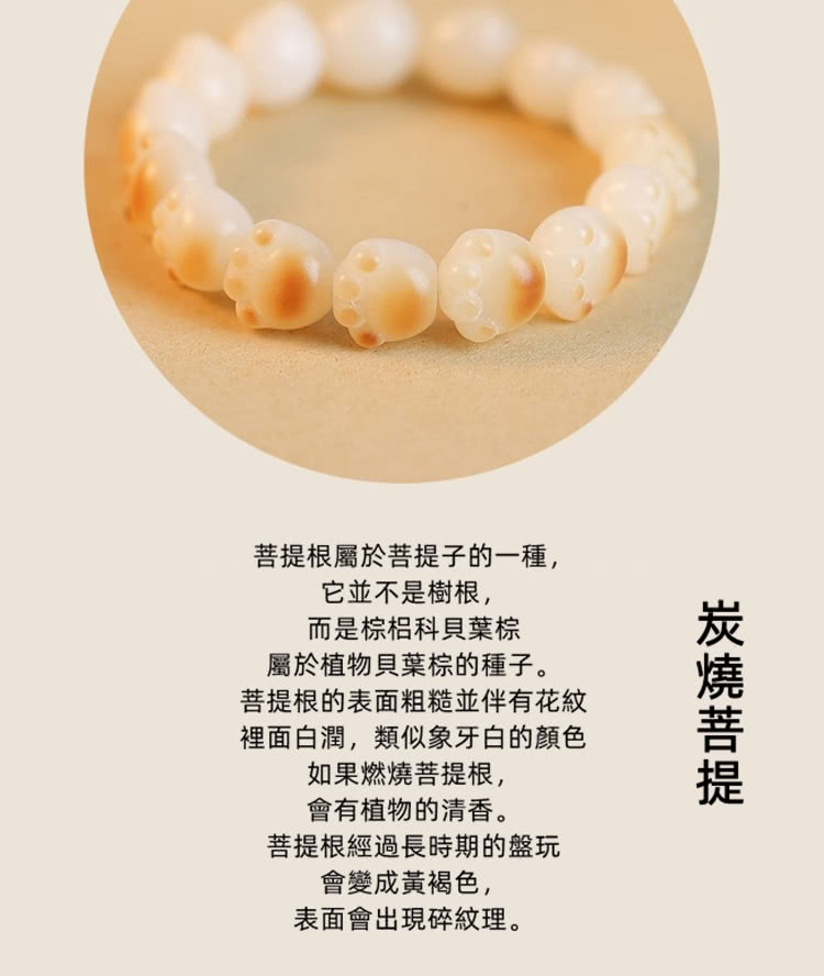 菩提根的表面粗糙並伴有花紋
