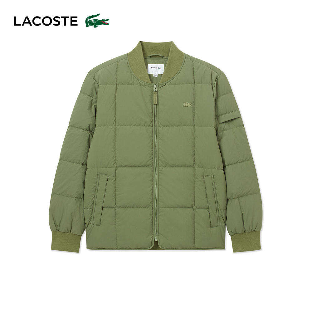 LACOSTE 男裝-車線大格紋鋪棉外套(草地綠)品牌優惠