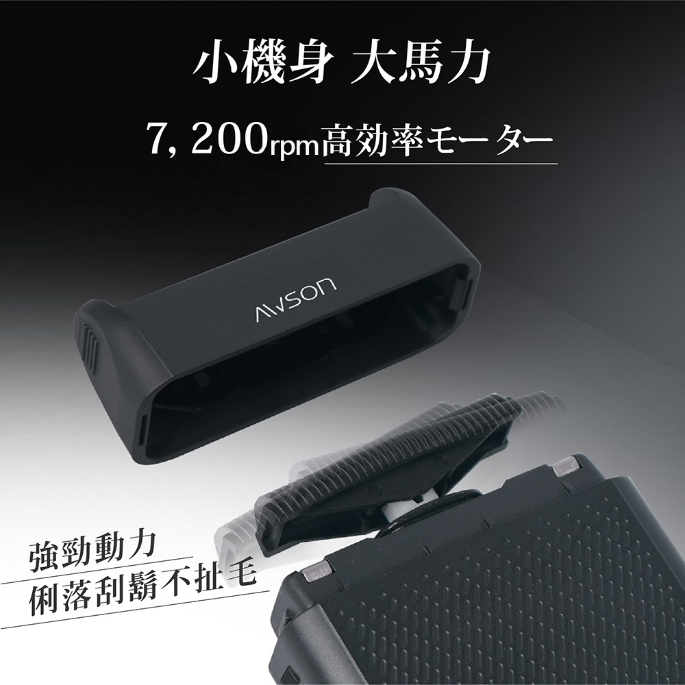 小機身 大馬力 7, 200rpm高効率乇 強勁動力 俐落刮鬍不扯毛 