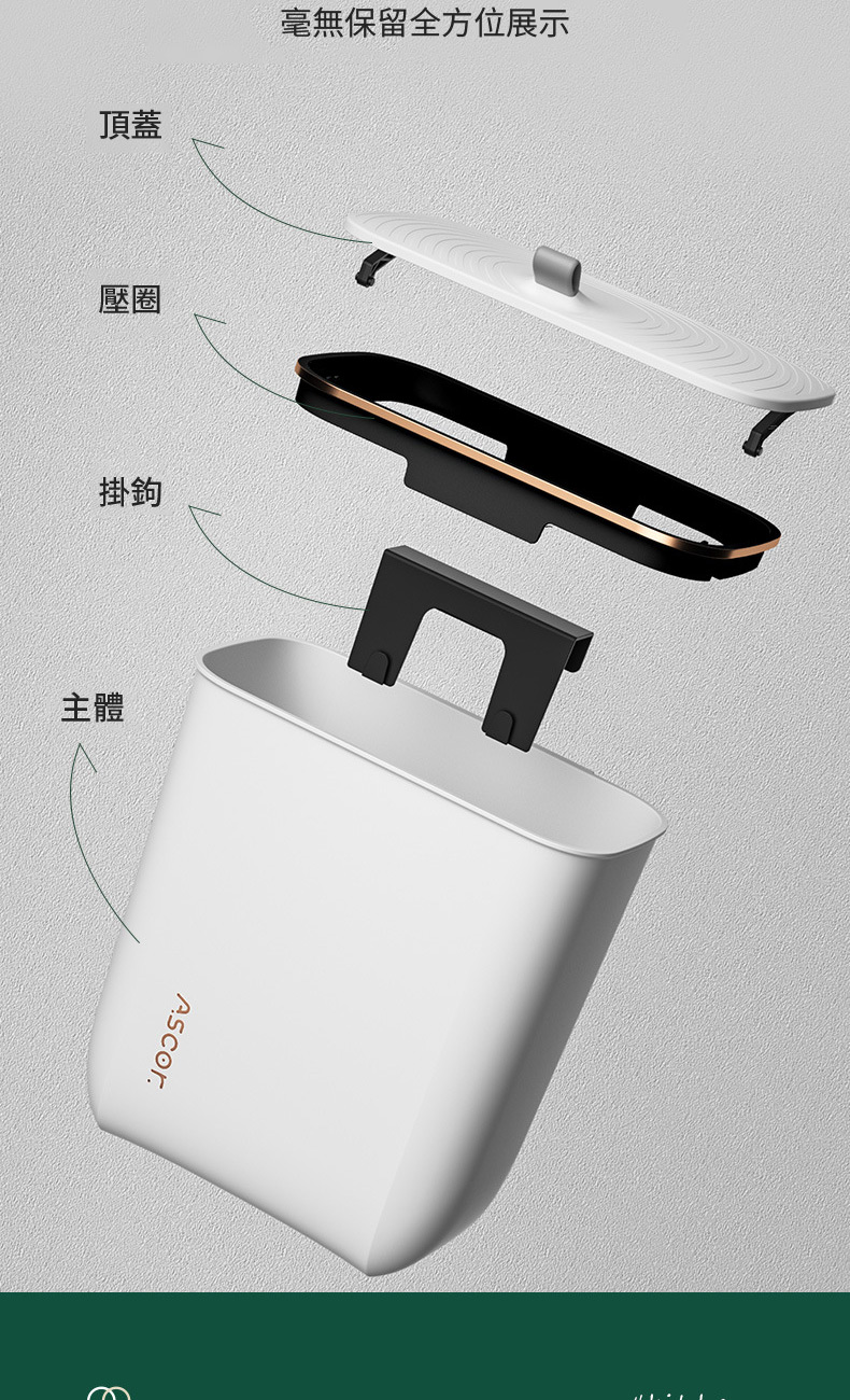 頂蓋 毫無保留全方位展示 壓圈 掛鉤 主體 