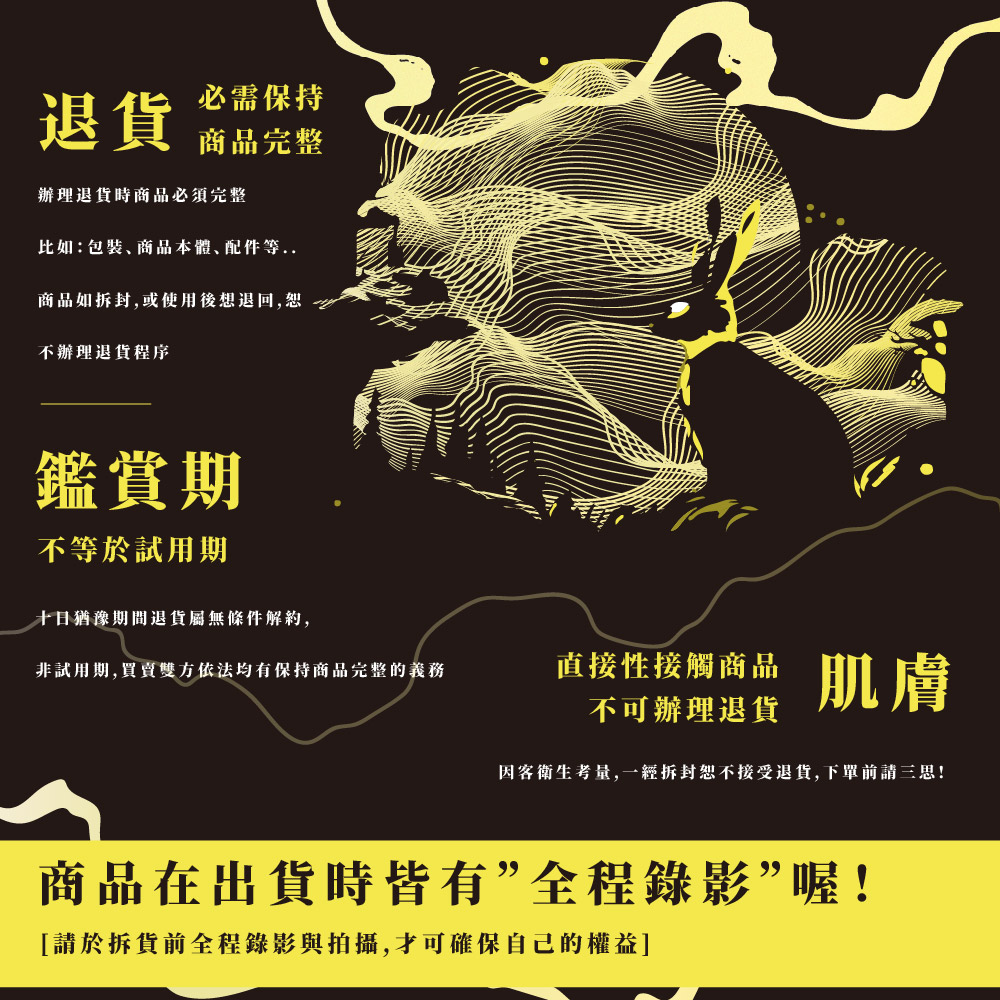 因客衛生考量,一經拆封恕不接受退貨,下單前請三思