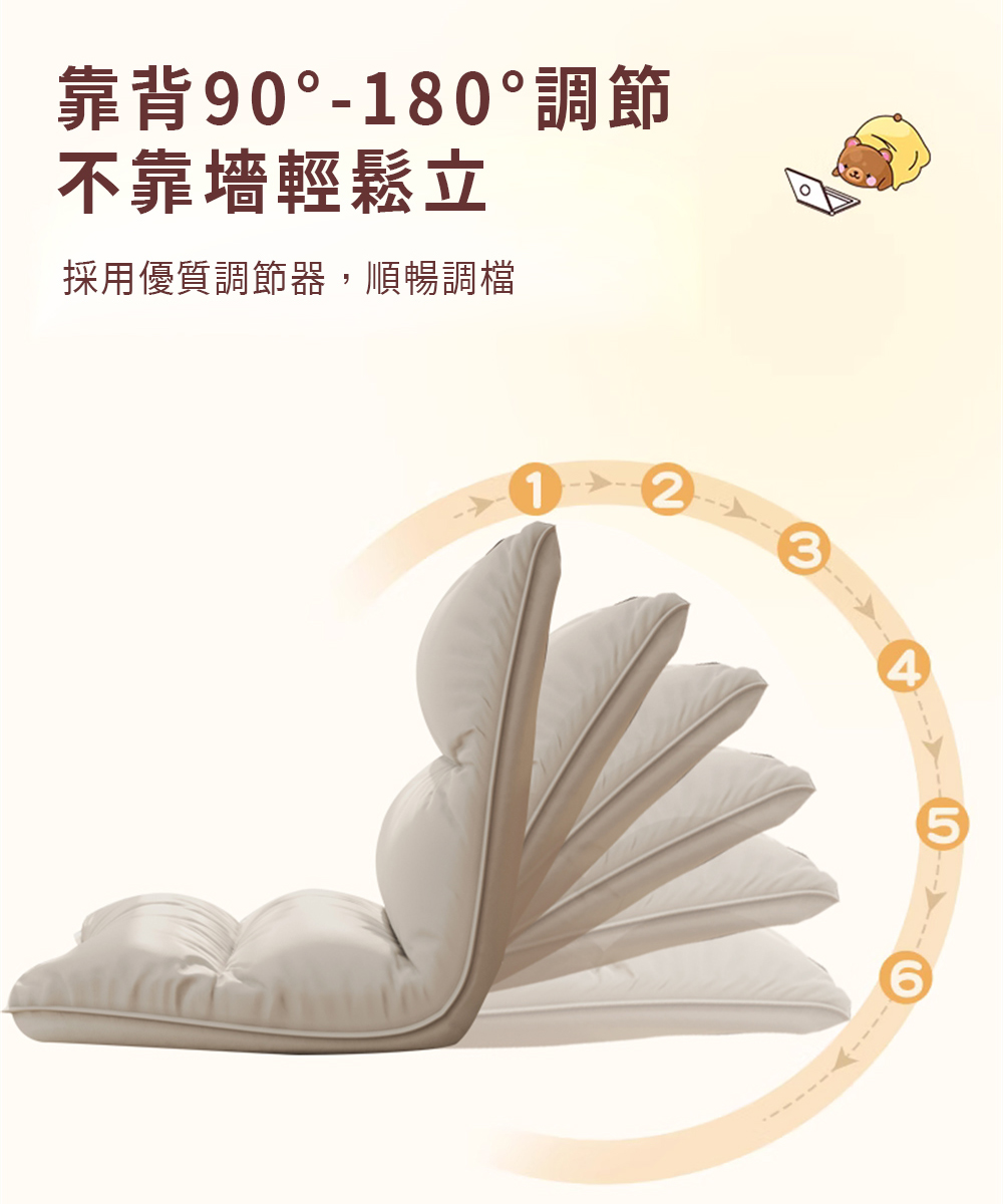 匠俱 懶人沙發 可折疊小沙發 帶扶手 六檔調節 和室椅(躺椅