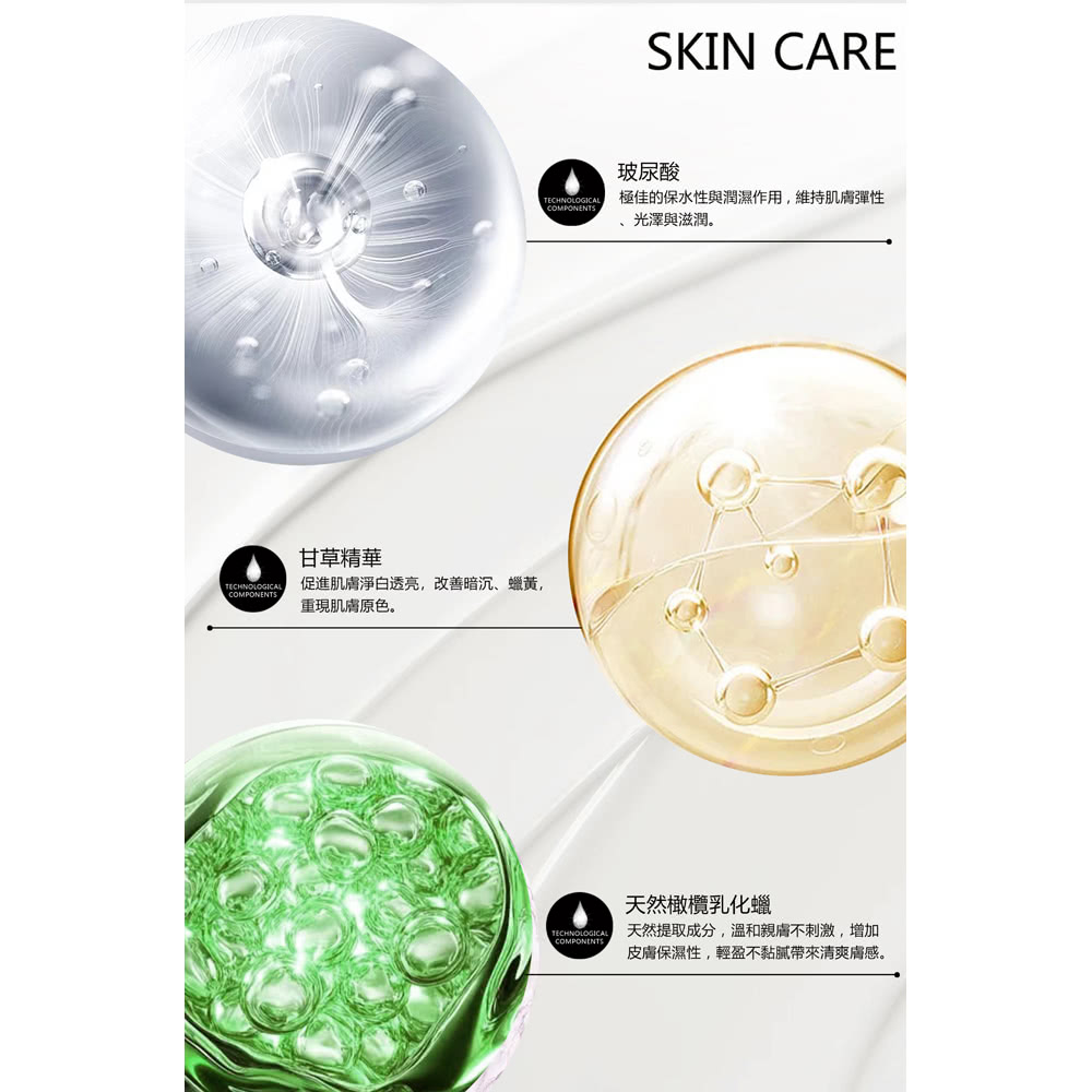 極佳的保水性與潤濕作用,維持肌膚彈性