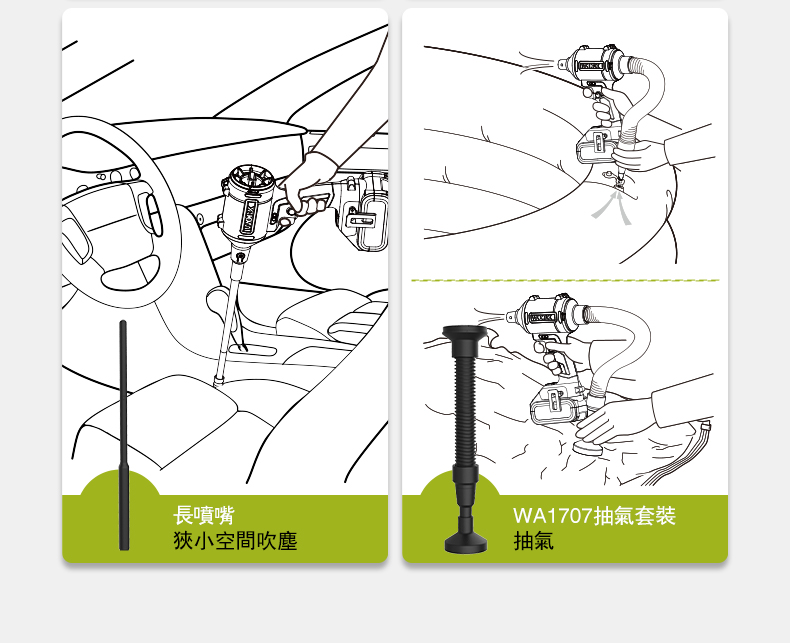 長噴嘴 狹小空間吹塵 抽氣 