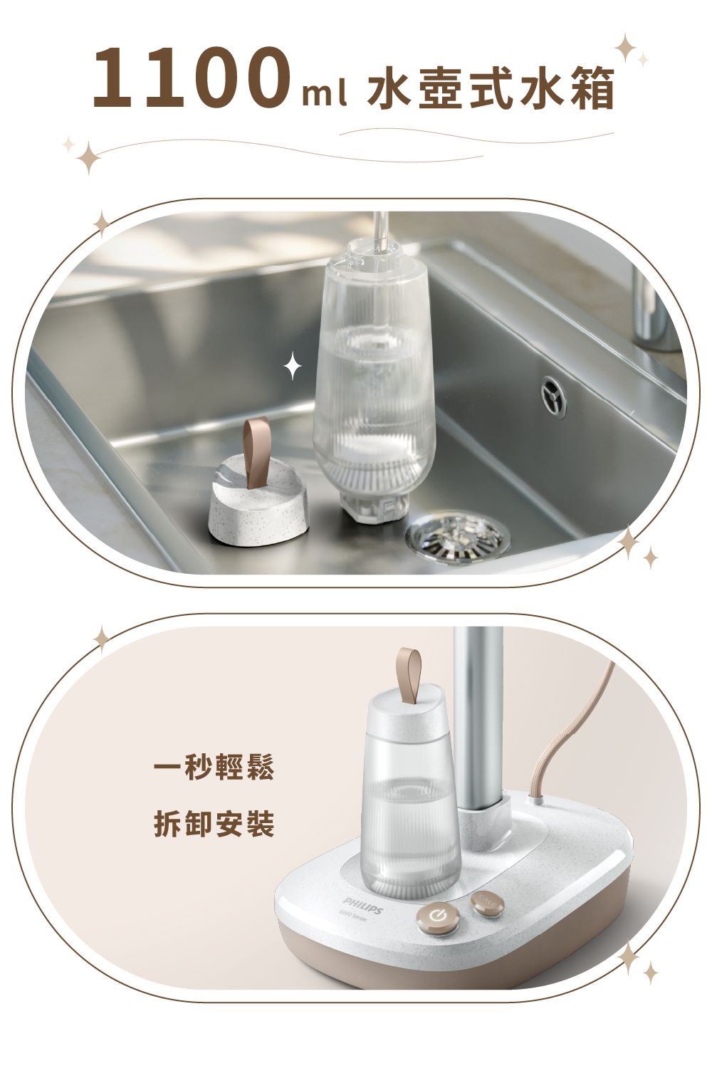 1100 ml 水壺式水箱 一秒輕鬆 拆卸安裝