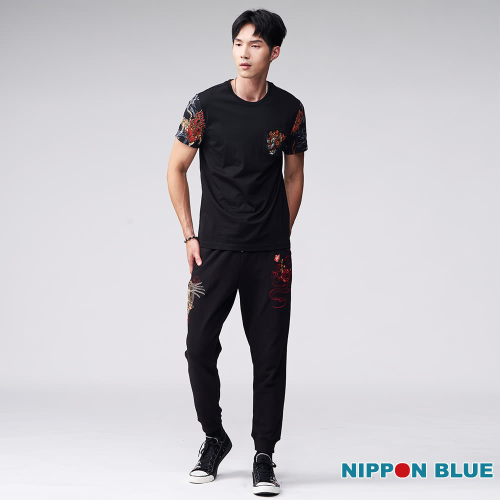 BLUE WAY 雙11搶先購 男裝 金標松齡鶴壽針織長褲 