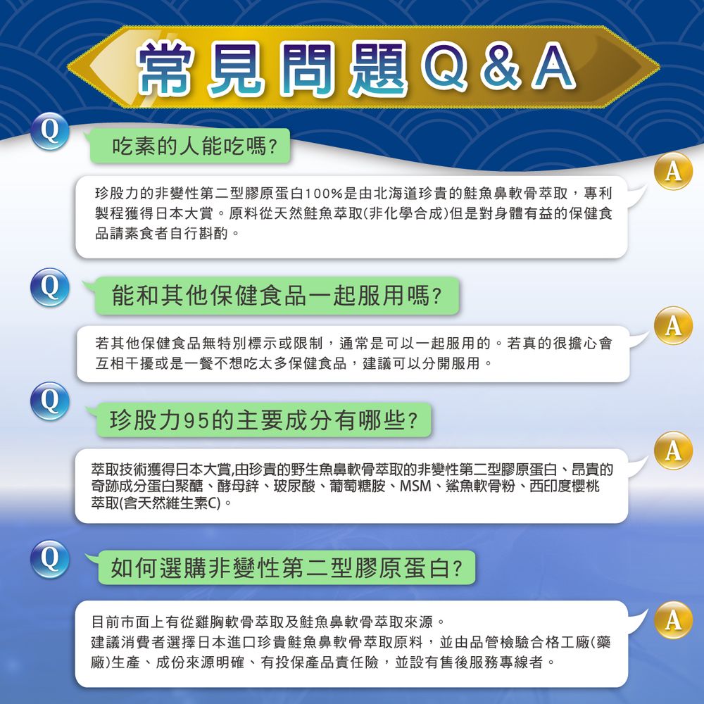 萃取技術獲得日本大賞,由珍貴的野生魚鼻軟骨萃取的非變性第二型膠原蛋白、昂貴的