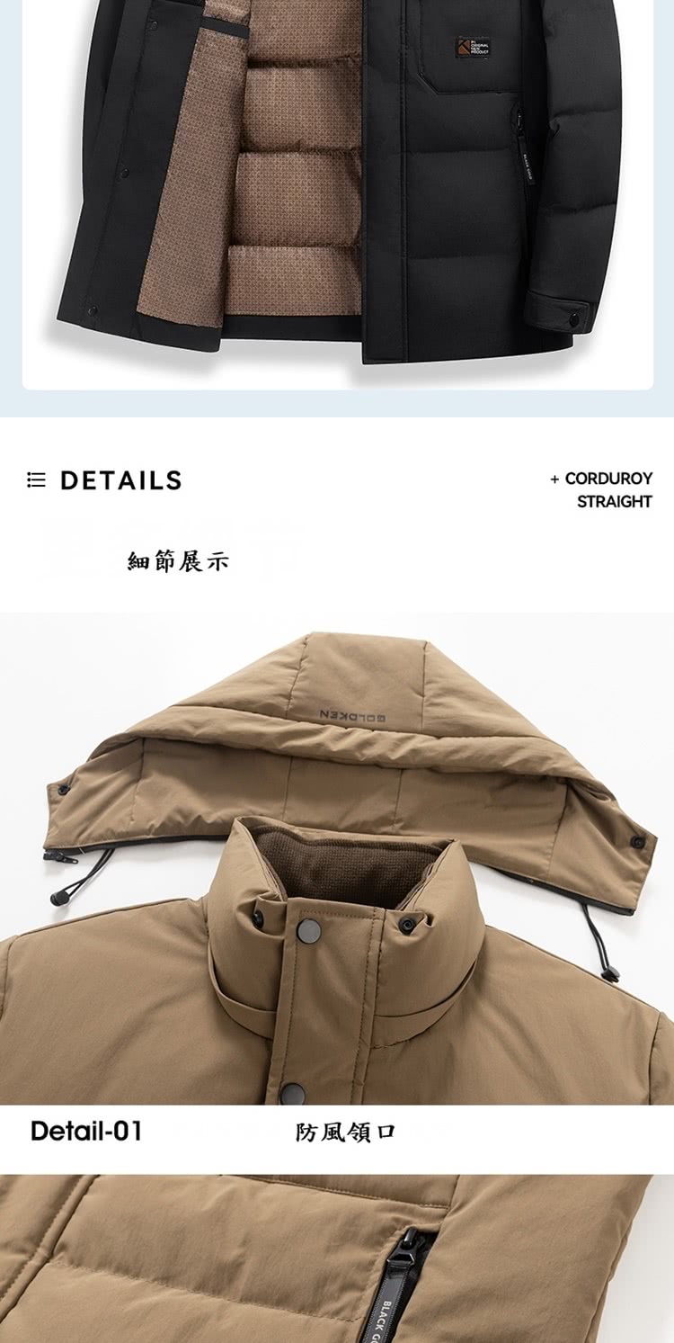 細節展示 防風領口 