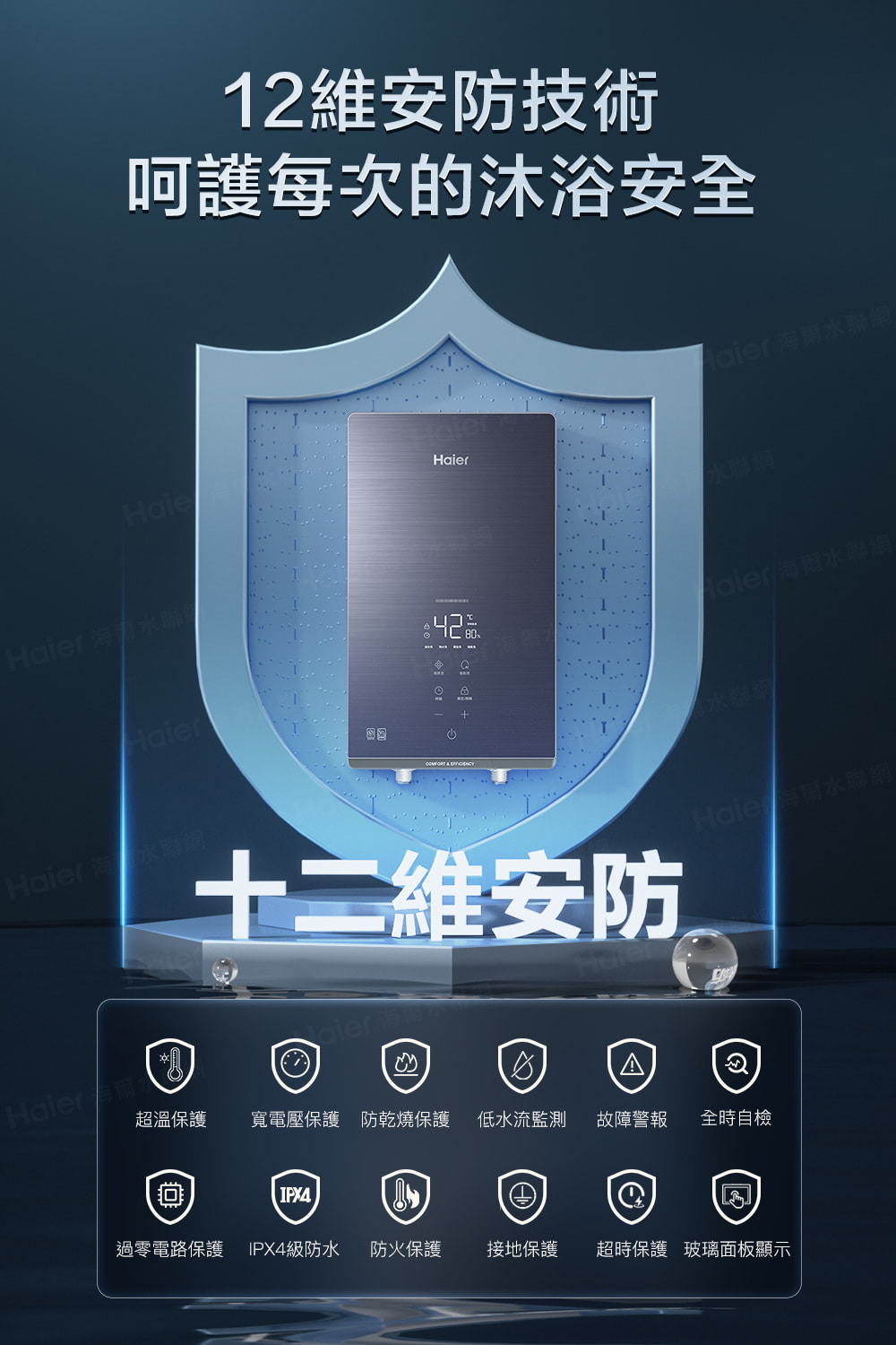 過零電路保護 IPX4級防水 防火保護