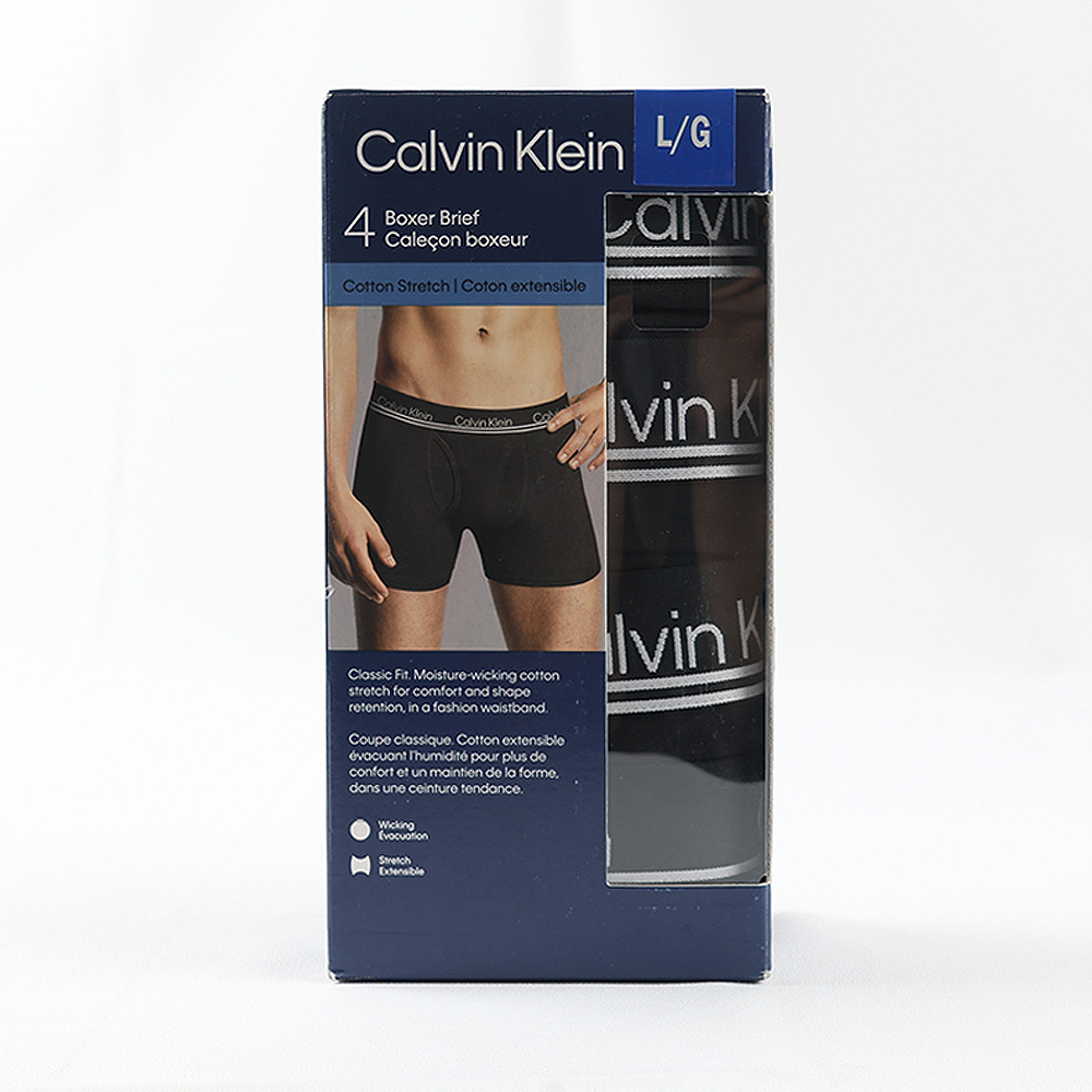 L/G Boxer BriefCaleçon boxeurtton   Coton extensibleCa  lein Co  Moisture-wicking stretch for comfort and shoperetention in a fashion waistbandCoupe cssique  extensible  pour plus confort et un maintien de la formedans une ceinture tendanceWickingStretchExtensible Klvin