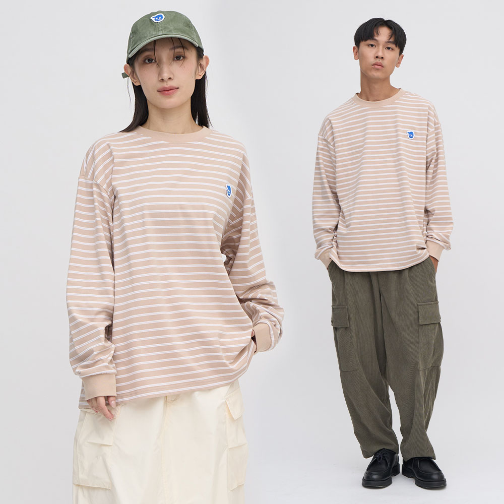 plain-me 雙11 社長條紋長TEE PLN0064-