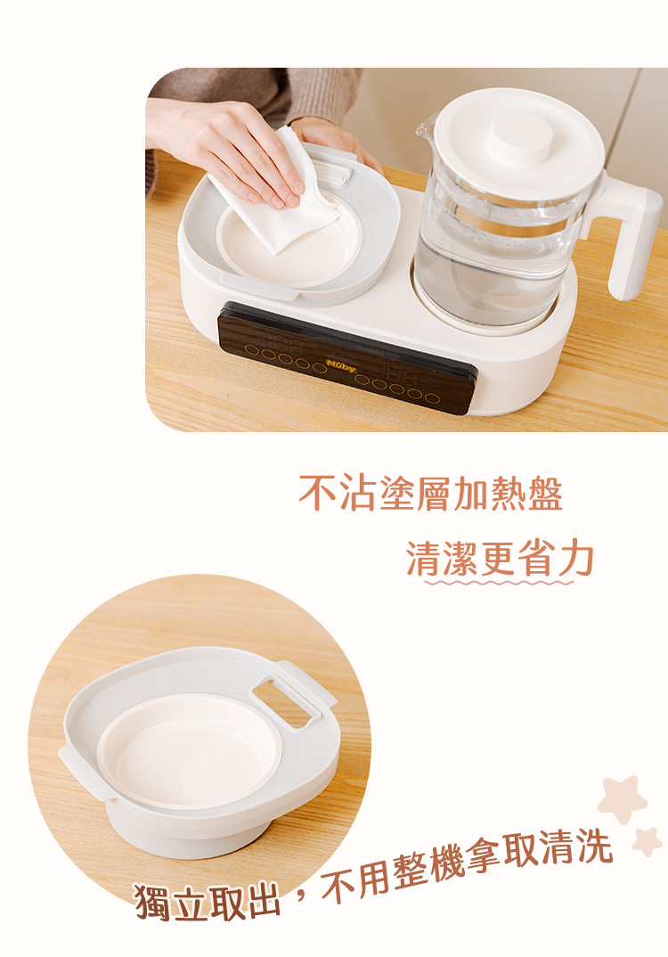 不沾塗層加熱盤 清潔更省力 獨立取出,不用整機拿取清洗 