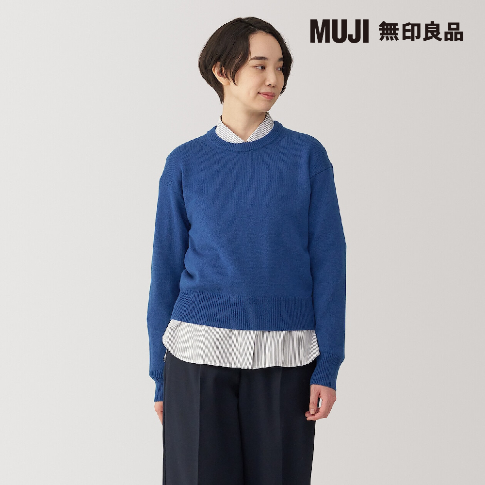 MUJI 無印良品 女羊毛可水洗中密織圓領針織衫(共7色)優 MUJI 無印良品 女羊毛可水洗中密織圓領針織衫(共7色)優
