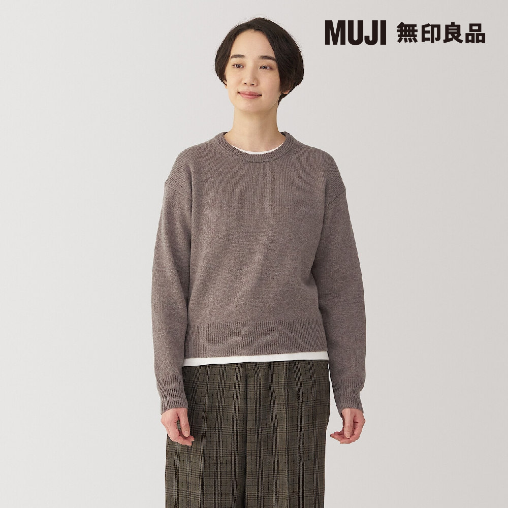 MUJI 無印良品 女羊毛可水洗中密織圓領針織衫(共7色)優 MUJI 無印良品 女羊毛可水洗中密織圓領針織衫(共7色)優