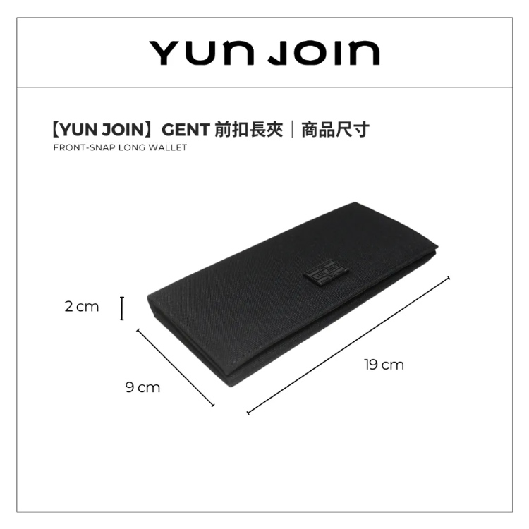 YUN JOINCENT 前扣長夾 商品尺寸 