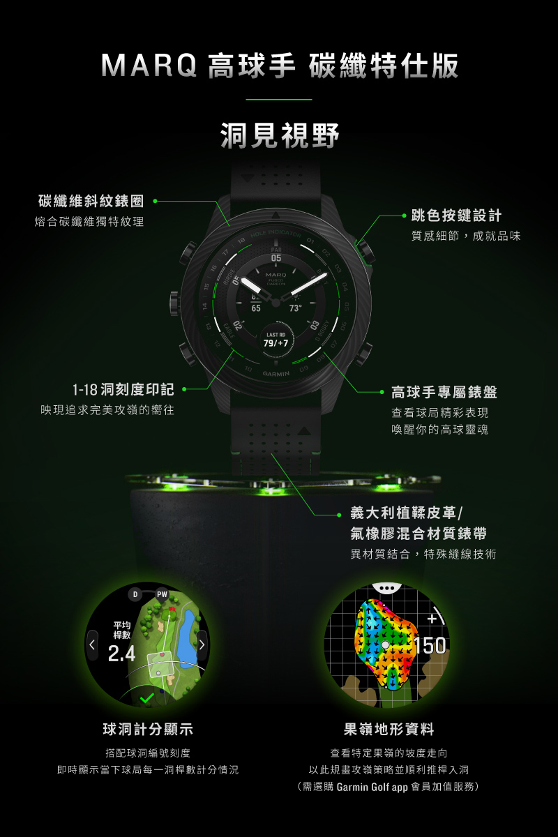 需選購 Garmin Golf app 會員加值服務