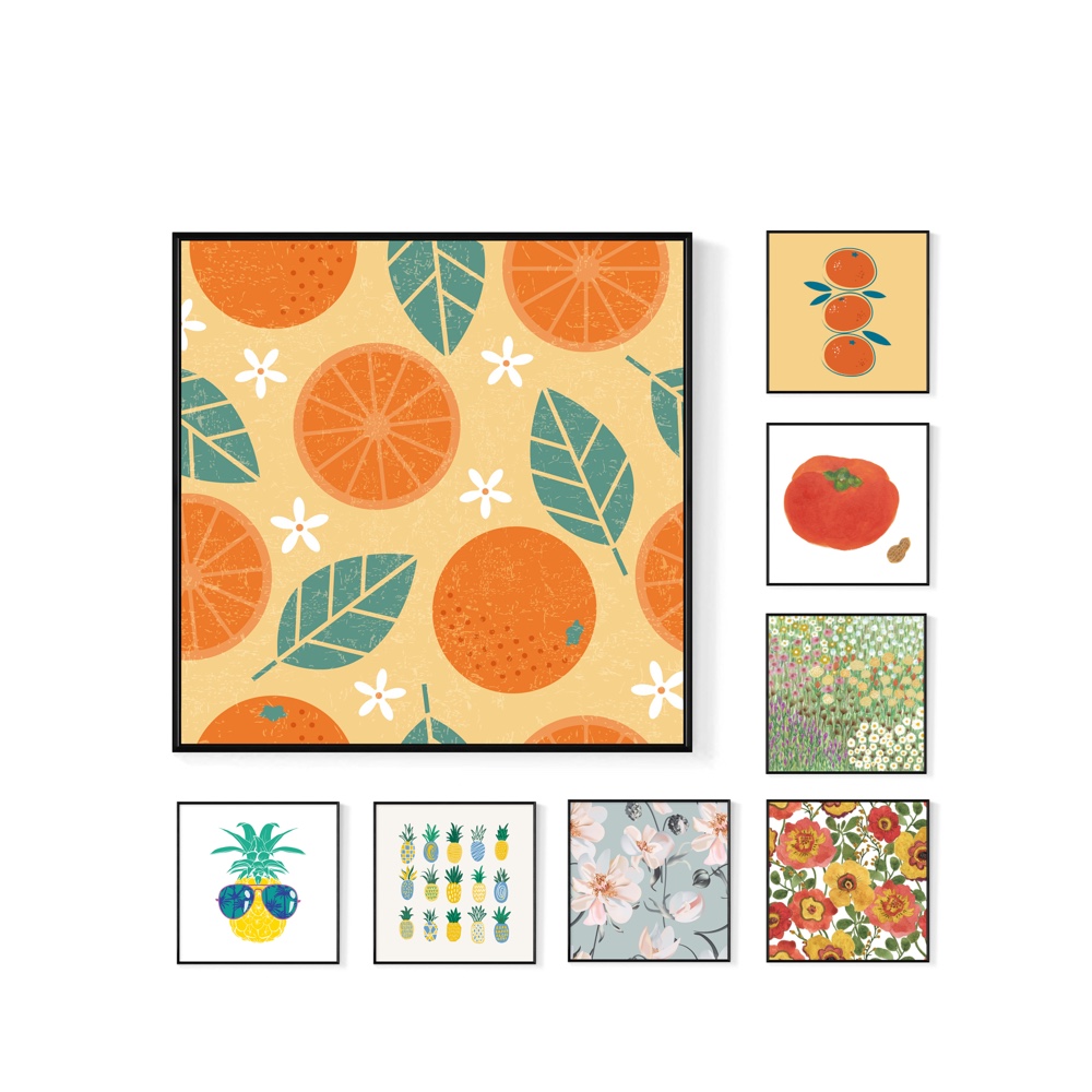 菠蘿選畫所 好運招財植物插圖系列裝飾畫 - 80x80cm(