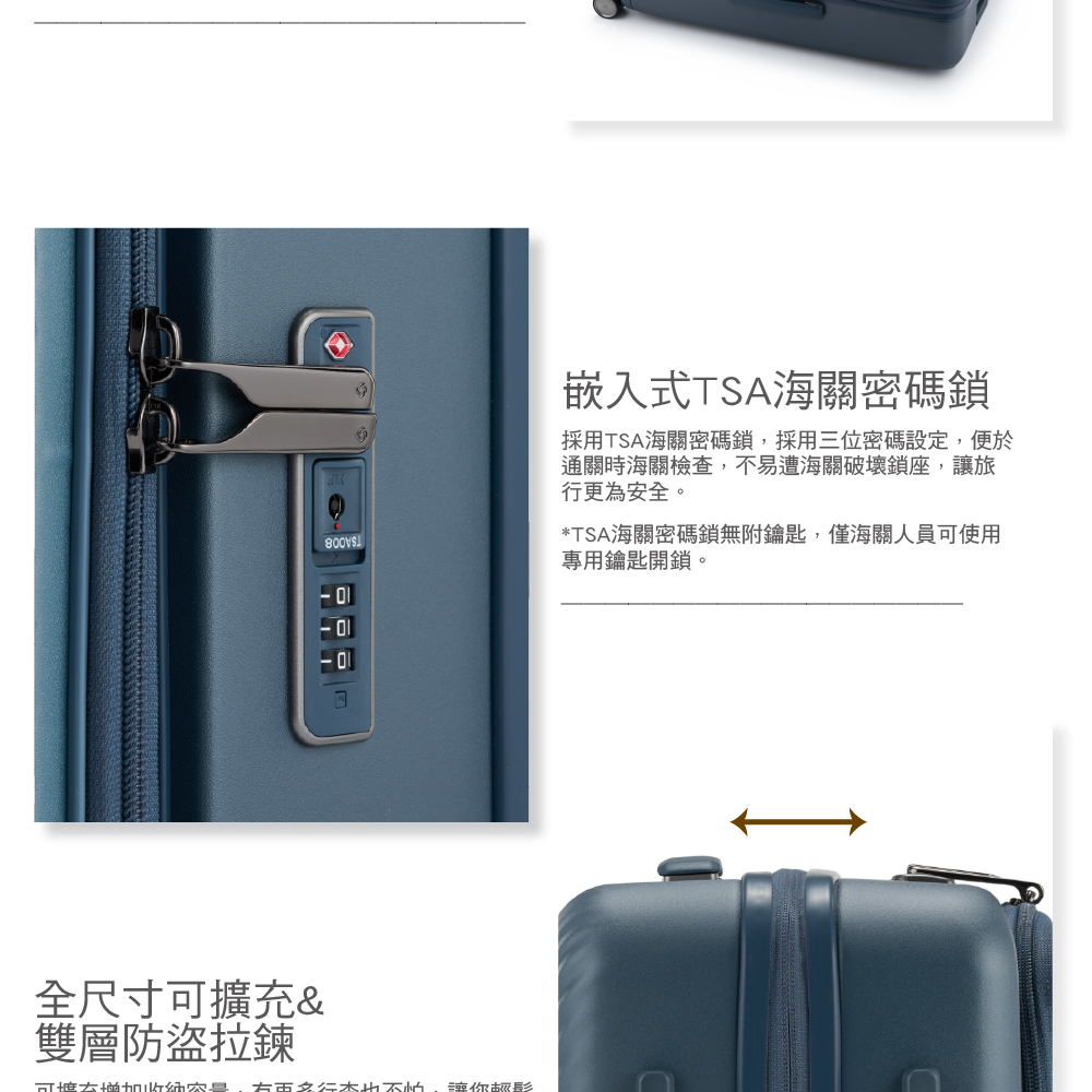 æ¡ç¨TSAæµ·éå¯ç¢¼é,æ¡ç¨ä¸ä½å¯ç¢¼è¨­å®,ä¾¿æ¼
