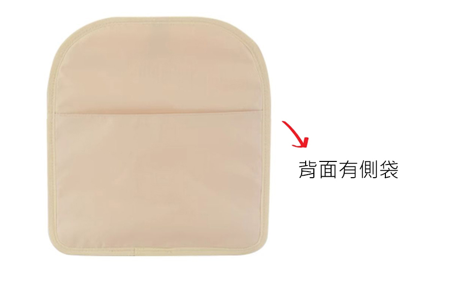 背面有側袋 